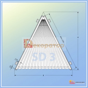 Плиссе потолочное RSG Cosiflor SD 3 треугольник глухой - Плиссе 25мм RSG Декоратор штор